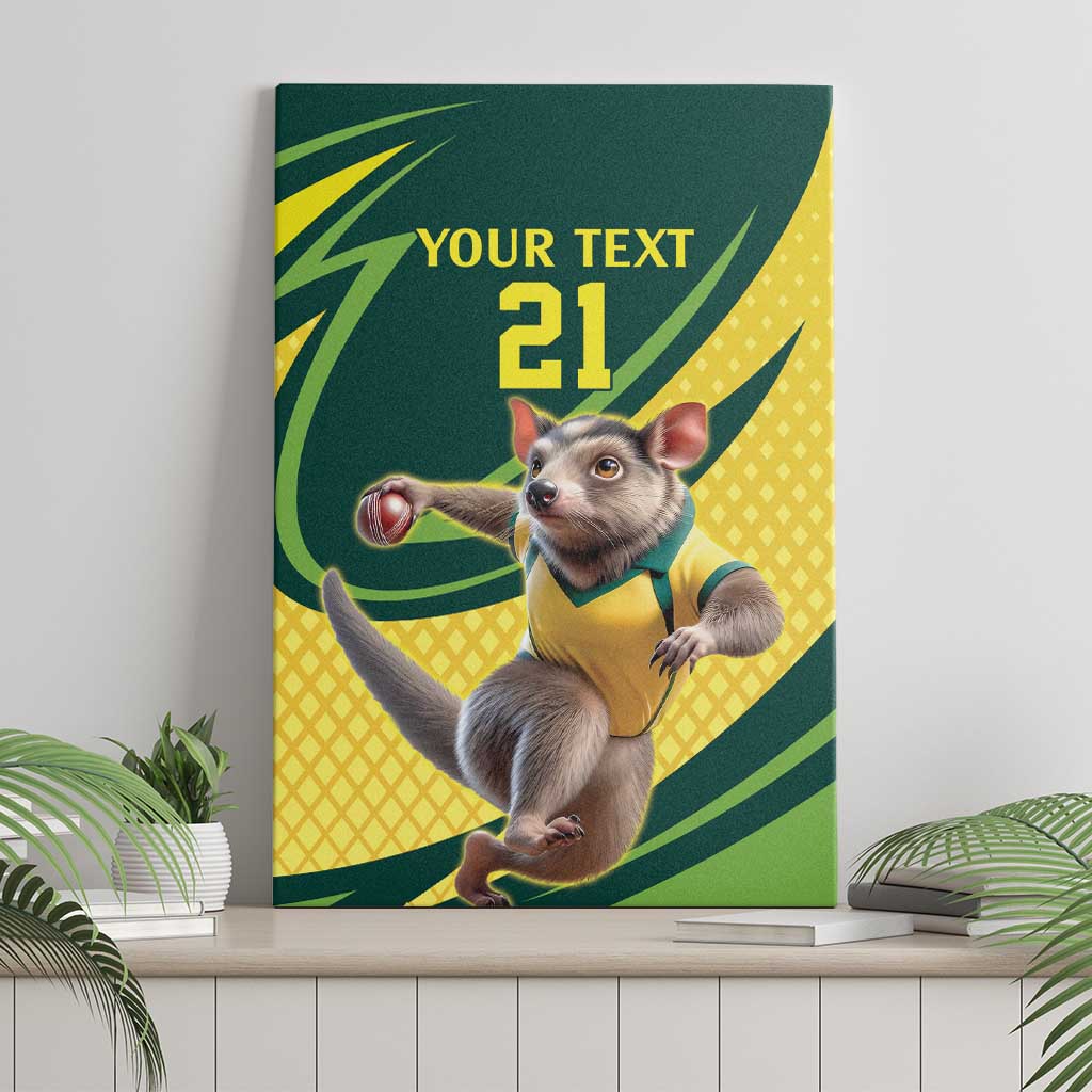 Australian Tasmanian Pademelon Cricket Custom Canvas Wall Art Aussie National Color