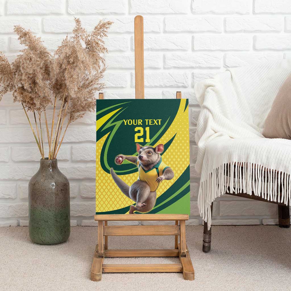 Australian Tasmanian Pademelon Cricket Custom Canvas Wall Art Aussie National Color