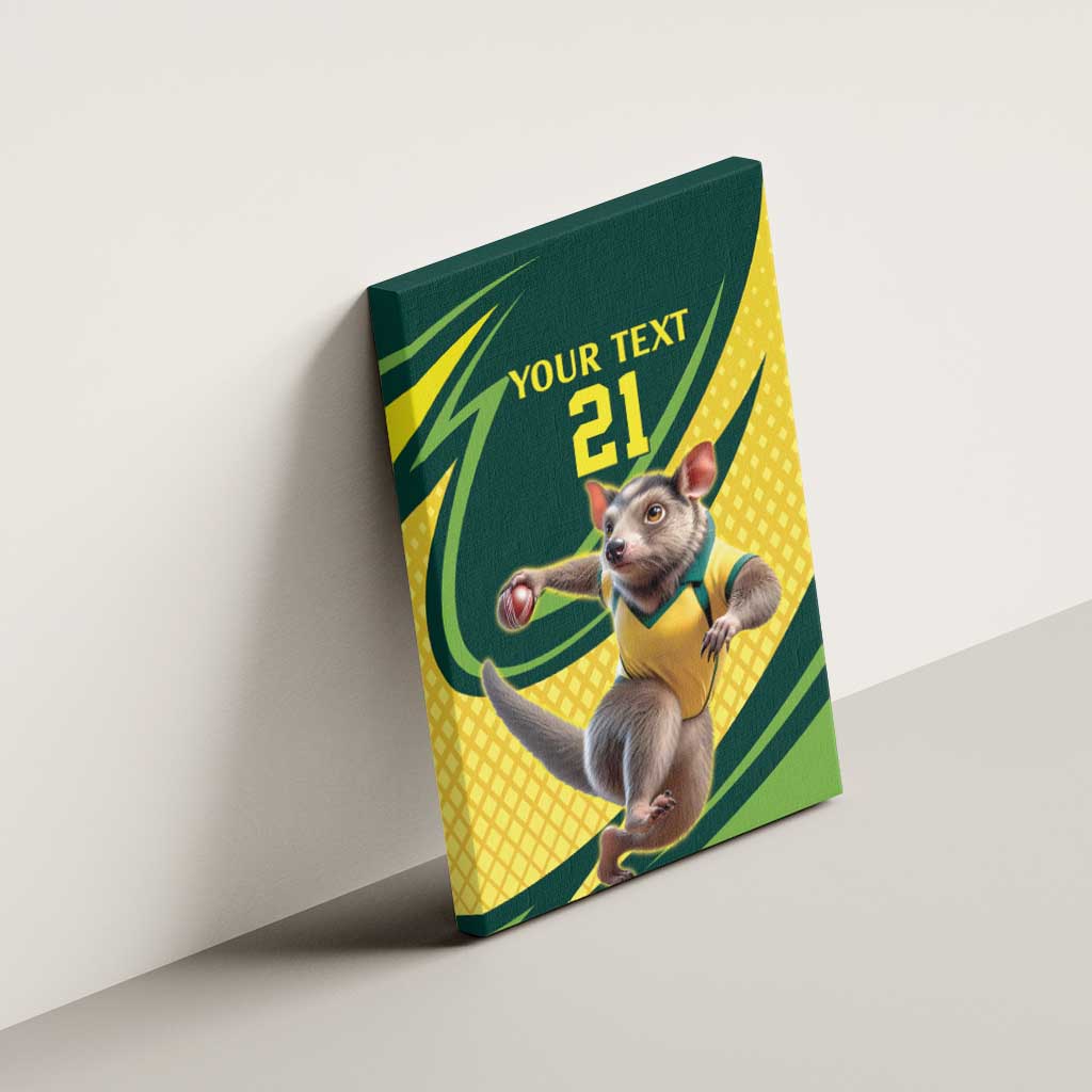 Australian Tasmanian Pademelon Cricket Custom Canvas Wall Art Aussie National Color