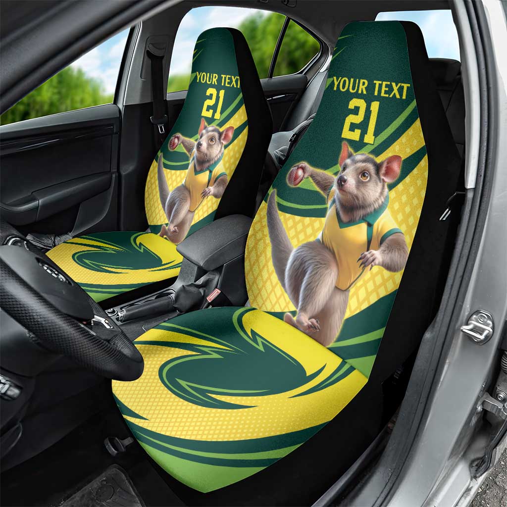 Australian Tasmanian Pademelon Cricket Custom Car Seat Cover Aussie National Color