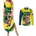 Australian Tasmanian Pademelon Cricket Custom Couples Matching Summer Maxi Dress and Long Sleeve Button Shirt Aussie National Color
