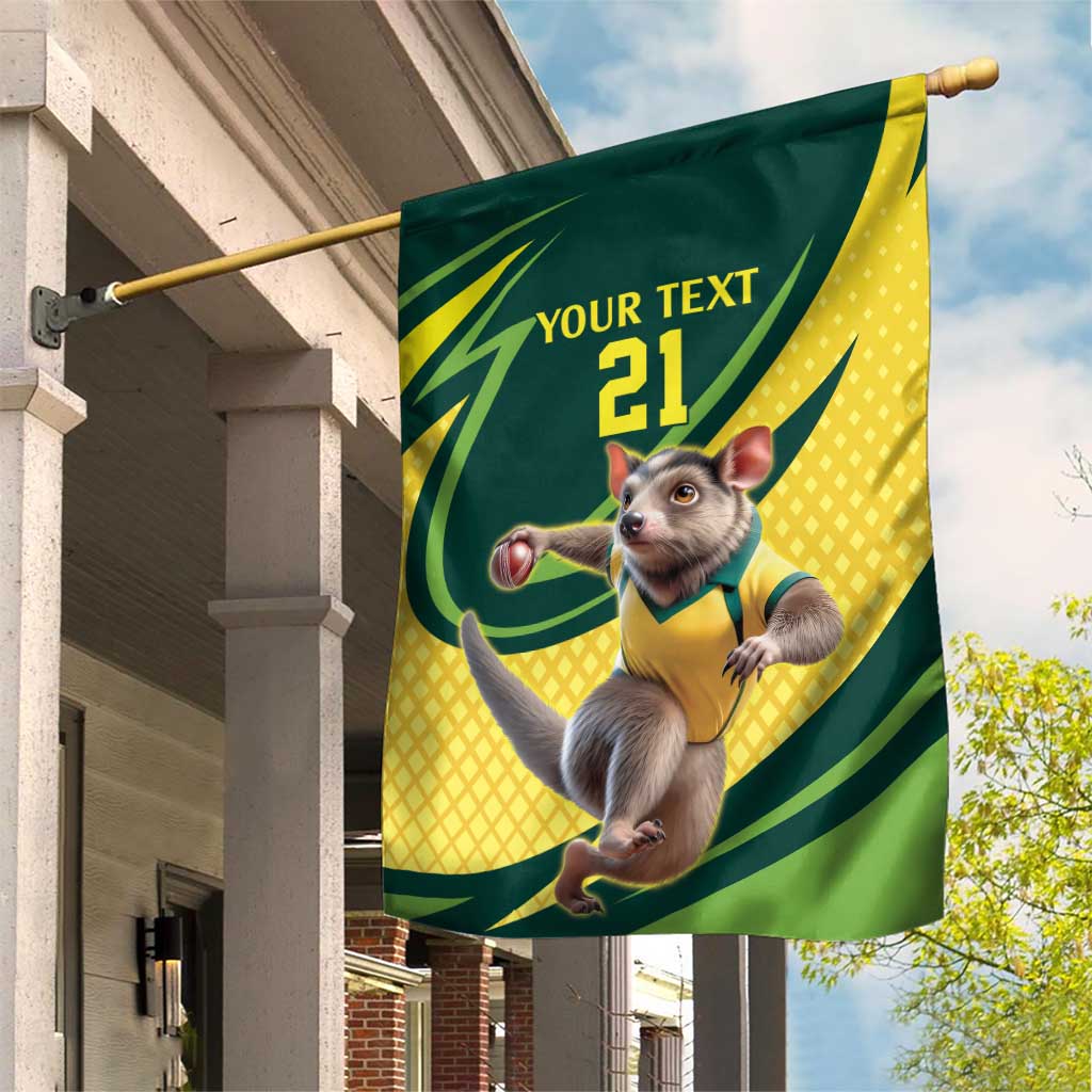 Australian Tasmanian Pademelon Cricket Custom Garden Flag Aussie National Color