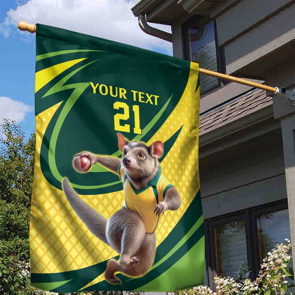 Australian Tasmanian Pademelon Cricket Custom Garden Flag Aussie National Color