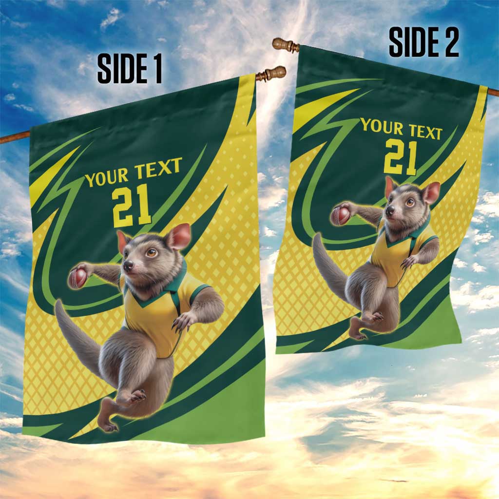 Australian Tasmanian Pademelon Cricket Custom Garden Flag Aussie National Color