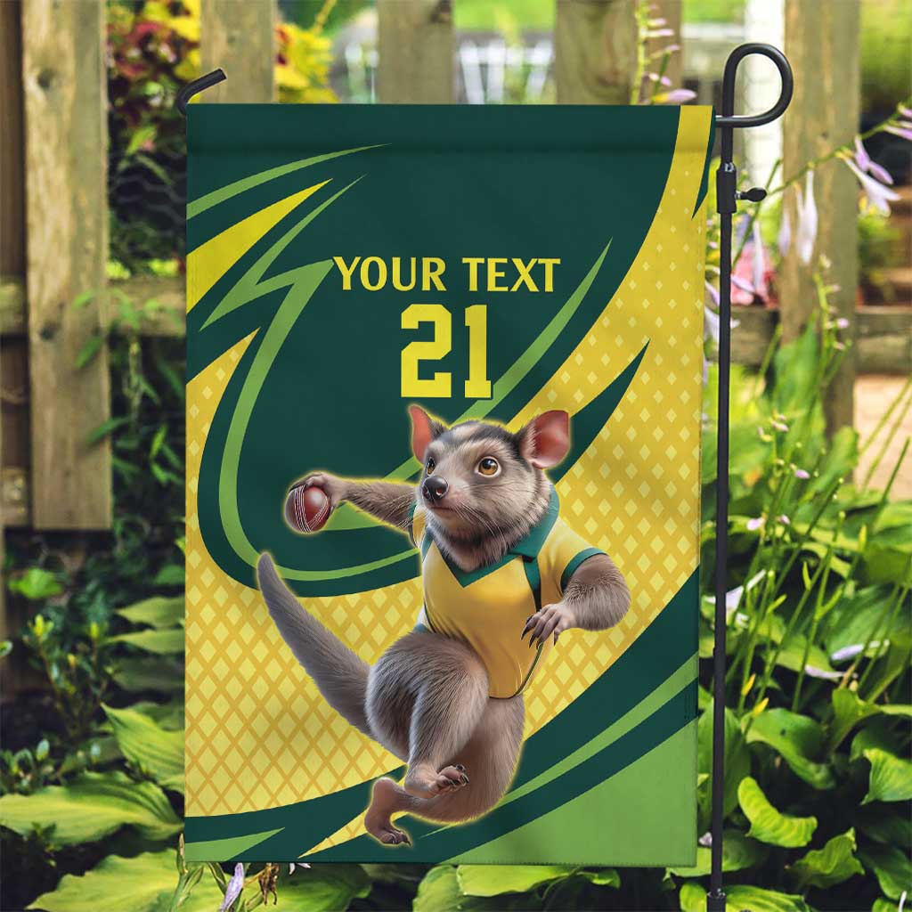 Australian Tasmanian Pademelon Cricket Custom Garden Flag Aussie National Color