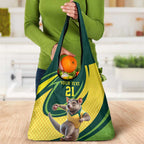 Australian Tasmanian Pademelon Cricket Custom Grocery Bag Aussie National Color