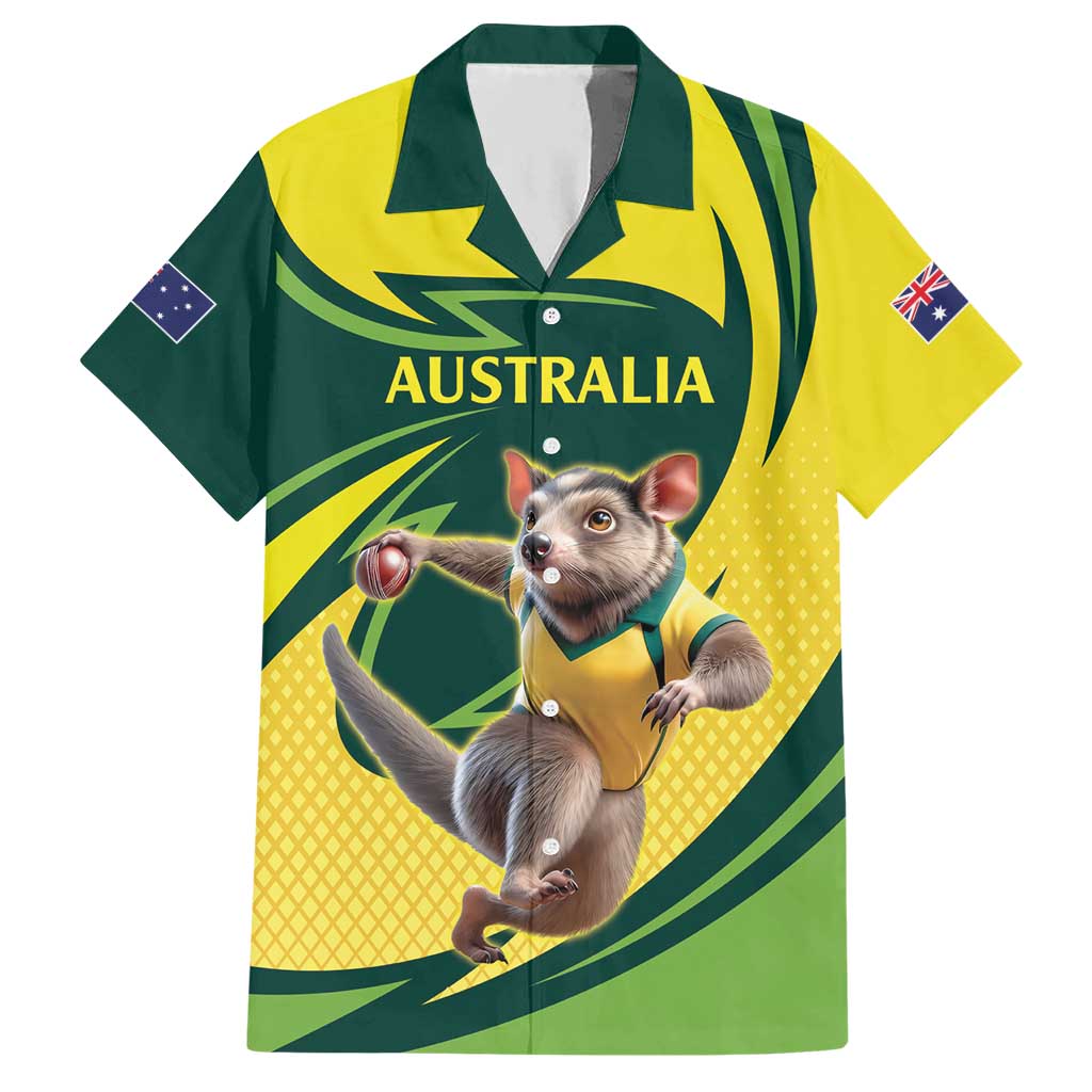 Australian Tasmanian Pademelon Cricket Custom Hawaiian Shirt Aussie National Color