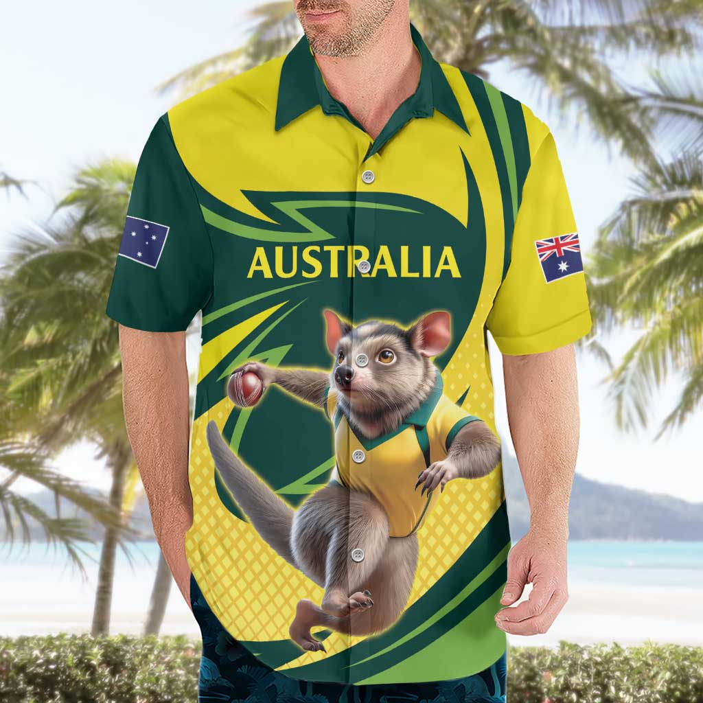 Australian Tasmanian Pademelon Cricket Custom Hawaiian Shirt Aussie National Color