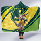 Australian Tasmanian Pademelon Cricket Custom Hooded Blanket Aussie National Color