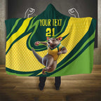 Australian Tasmanian Pademelon Cricket Custom Hooded Blanket Aussie National Color
