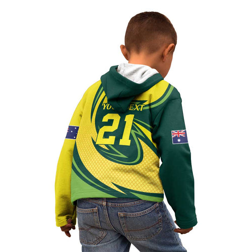 Australian Tasmanian Pademelon Cricket Custom Kid Hoodie Aussie National Color