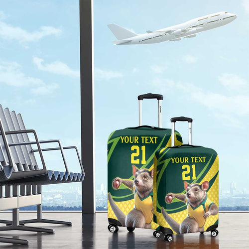 Australian Tasmanian Pademelon Cricket Custom Luggage Cover Aussie National Color