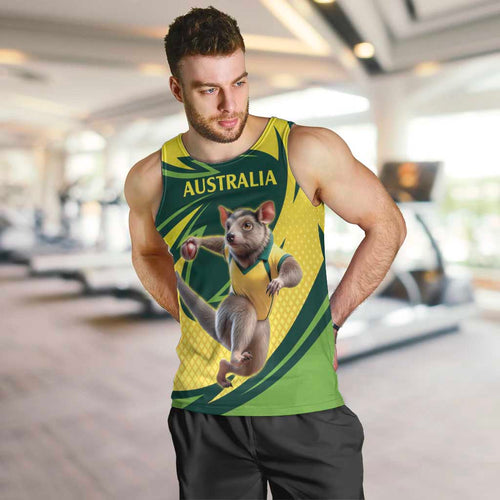 Australian Tasmanian Pademelon Cricket Custom Men Tank Top Aussie National Color