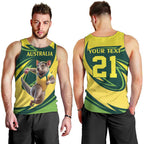 Australian Tasmanian Pademelon Cricket Custom Men Tank Top Aussie National Color