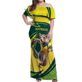 Australian Tasmanian Pademelon Cricket Custom Off Shoulder Maxi Dress Aussie National Color