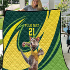 Australian Tasmanian Pademelon Cricket Custom Quilt Aussie National Color