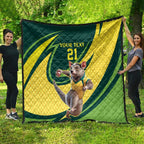 Australian Tasmanian Pademelon Cricket Custom Quilt Aussie National Color