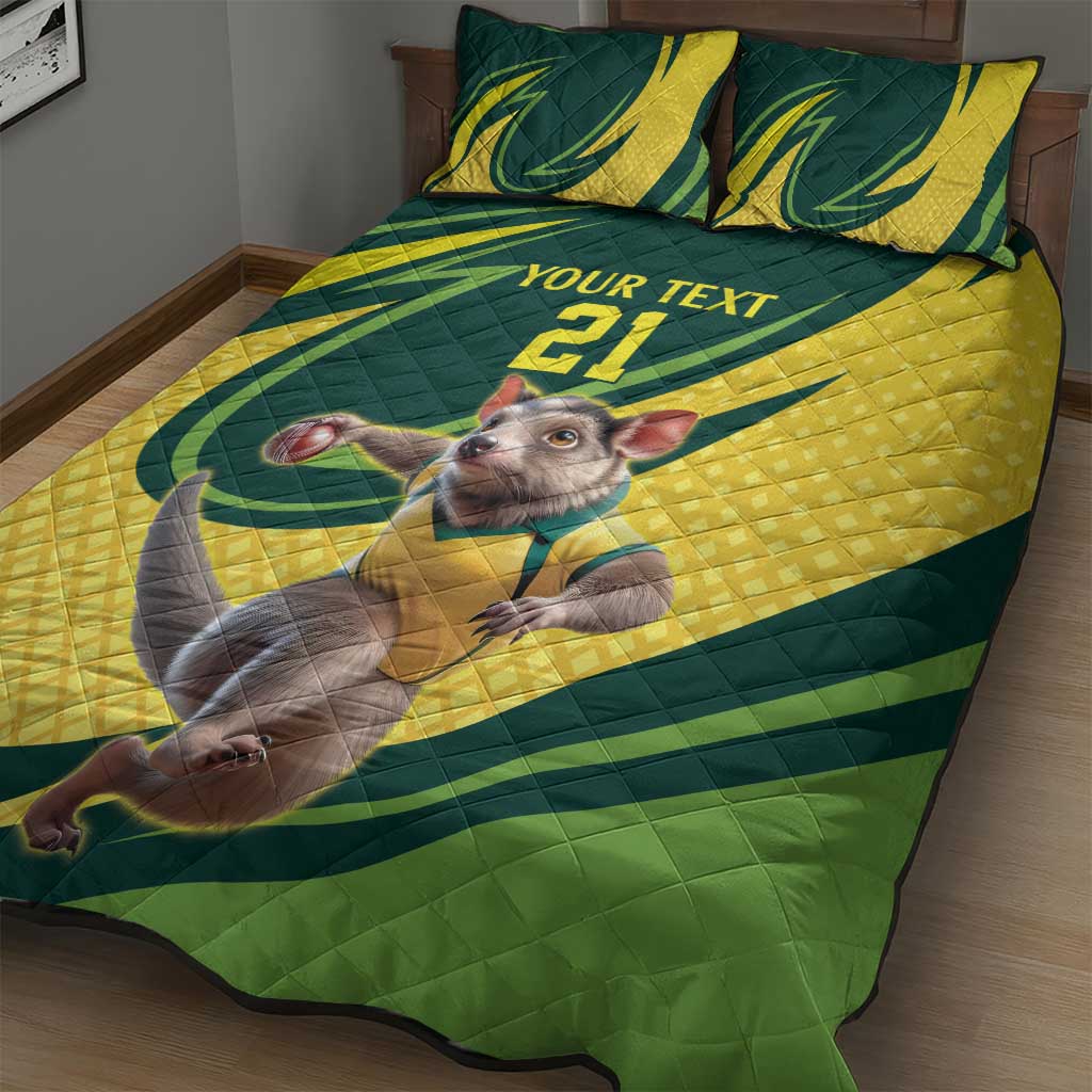 Australian Tasmanian Pademelon Cricket Custom Quilt Bed Set Aussie National Color