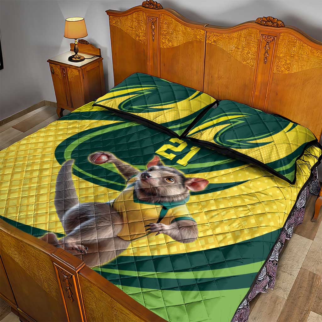Australian Tasmanian Pademelon Cricket Custom Quilt Bed Set Aussie National Color