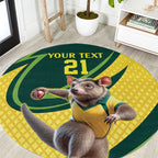 Australian Tasmanian Pademelon Cricket Custom Round Carpet Aussie National Color