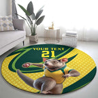 Australian Tasmanian Pademelon Cricket Custom Round Carpet Aussie National Color