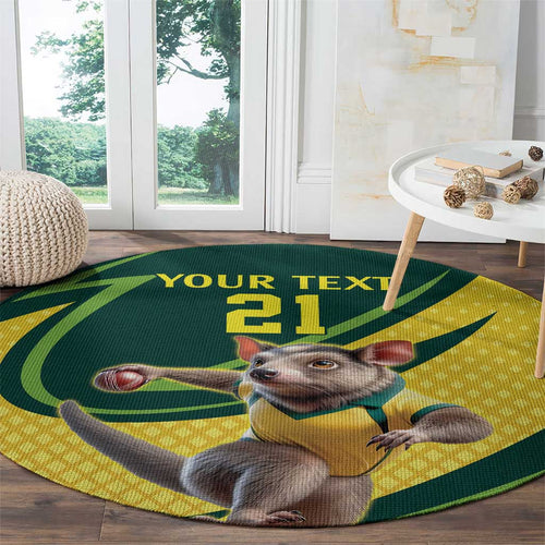 Australian Tasmanian Pademelon Cricket Custom Round Carpet Aussie National Color