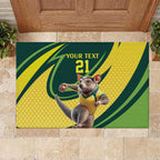 Australian Tasmanian Pademelon Cricket Custom Rubber Doormat Aussie National Color
