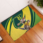 Australian Tasmanian Pademelon Cricket Custom Rubber Doormat Aussie National Color