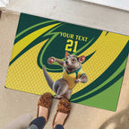 Australian Tasmanian Pademelon Cricket Custom Rubber Doormat Aussie National Color