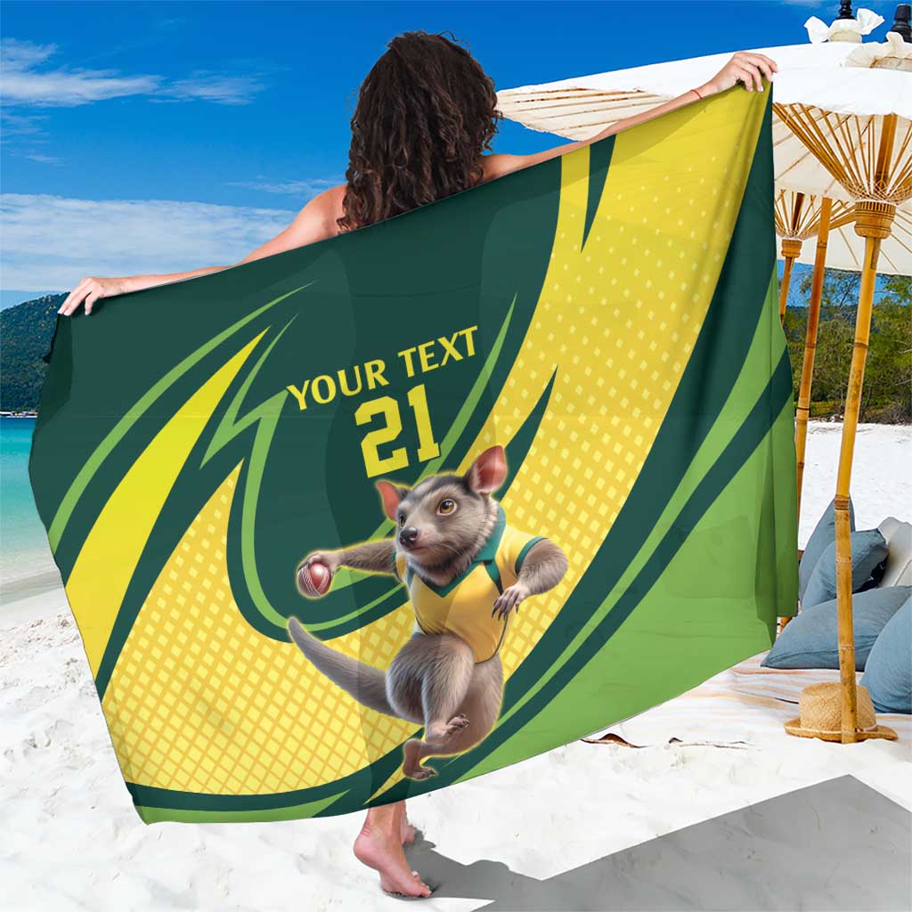 Australian Tasmanian Pademelon Cricket Custom Sarong Aussie National Color