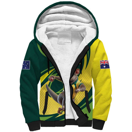 Australian Tasmanian Pademelon Cricket Custom Sherpa Hoodie Aussie National Color