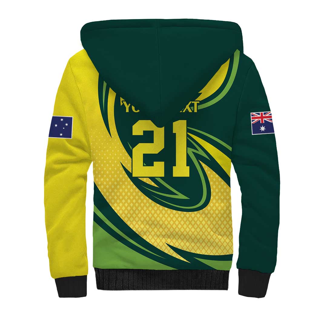 Australian Tasmanian Pademelon Cricket Custom Sherpa Hoodie Aussie National Color