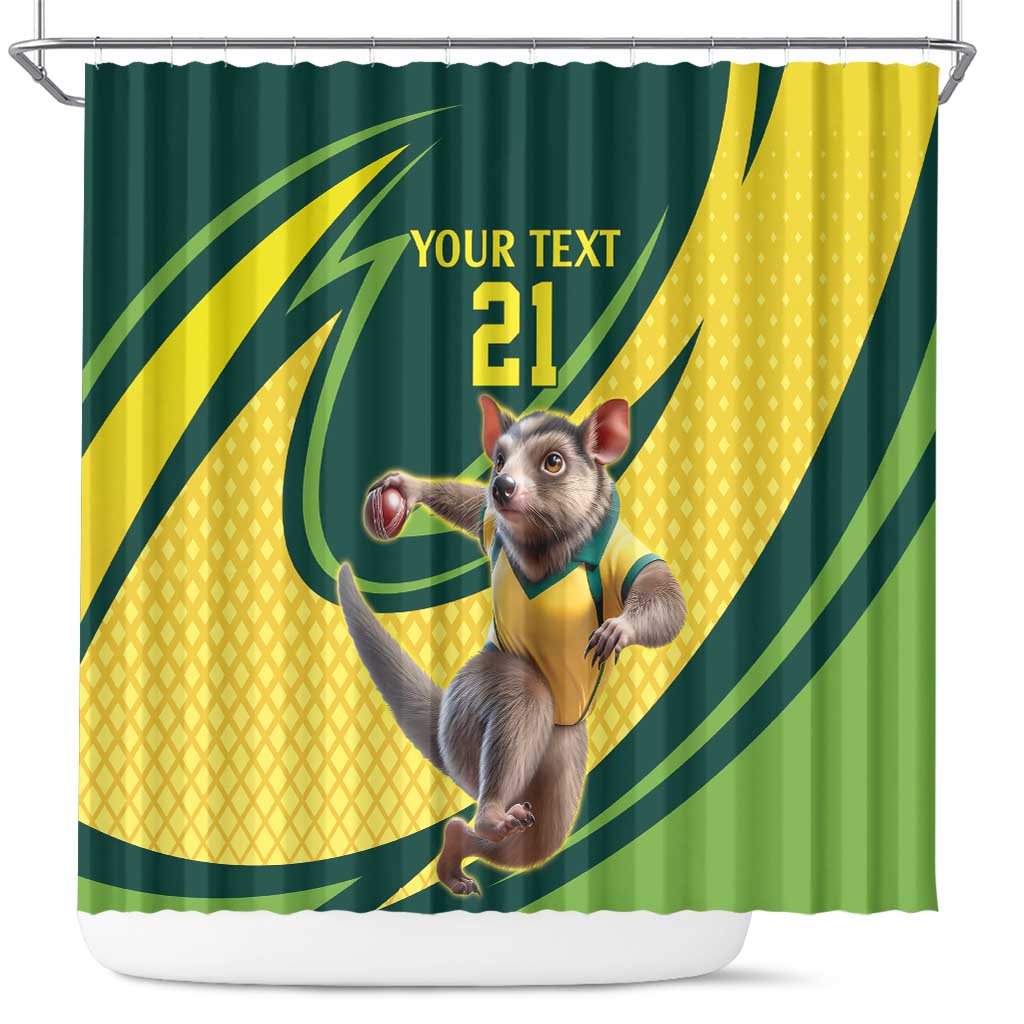 Australian Tasmanian Pademelon Cricket Custom Shower Curtain Aussie National Color
