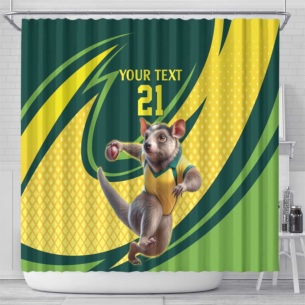 Australian Tasmanian Pademelon Cricket Custom Shower Curtain Aussie National Color
