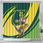 Australian Tasmanian Pademelon Cricket Custom Shower Curtain Aussie National Color