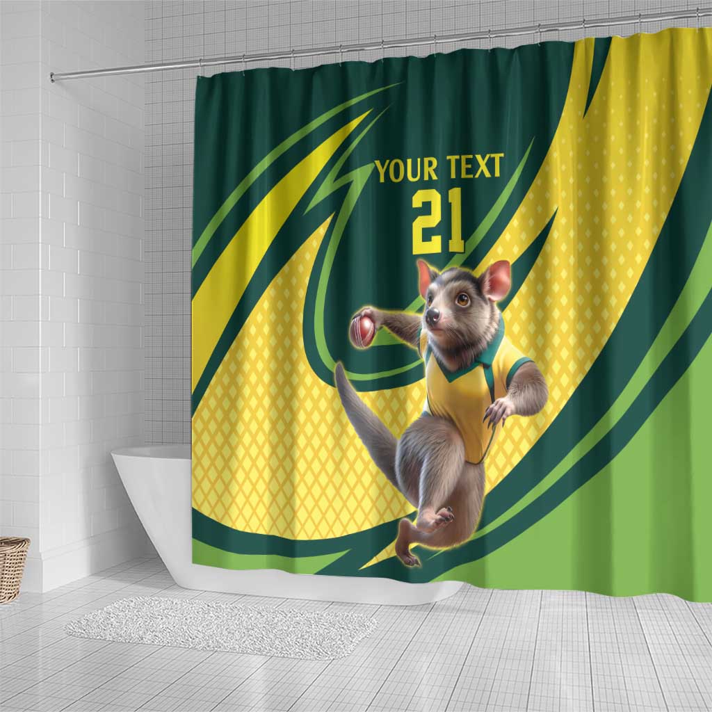 Australian Tasmanian Pademelon Cricket Custom Shower Curtain Aussie National Color