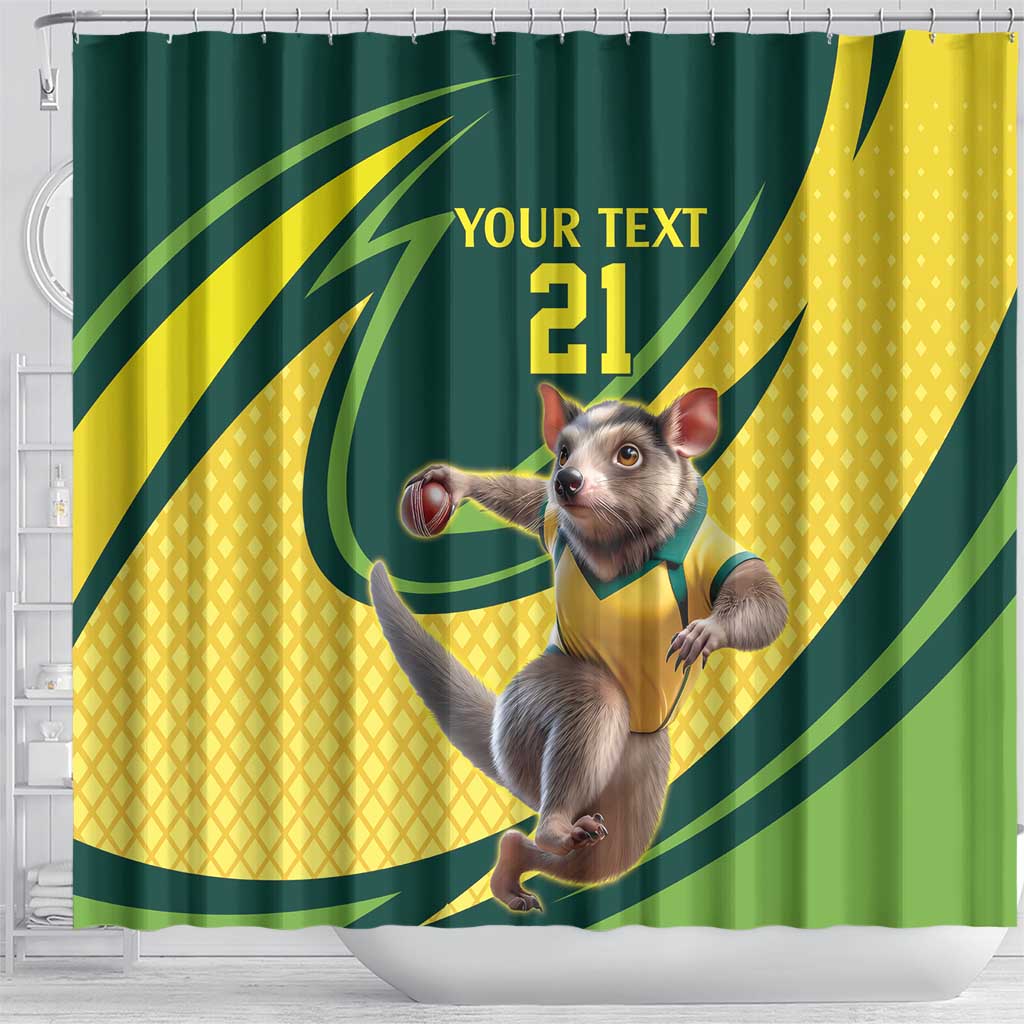 Australian Tasmanian Pademelon Cricket Custom Shower Curtain Aussie National Color