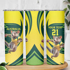 Australian Tasmanian Pademelon Cricket Custom Skinny Tumbler Aussie National Color