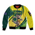 Australian Tasmanian Pademelon Cricket Custom Sleeve Zip Bomber Jacket Aussie National Color