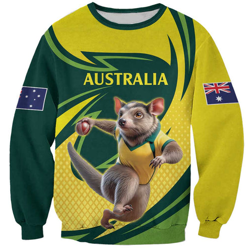 Australian Tasmanian Pademelon Cricket Custom Sweatshirt Aussie National Color