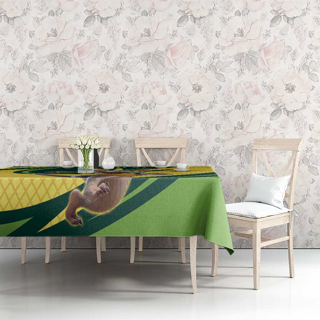Australian Tasmanian Pademelon Cricket Custom Tablecloth Aussie National Color