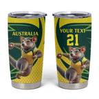 Australian Tasmanian Pademelon Cricket Custom Tumbler Cup Aussie National Color