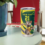 Australian Tasmanian Pademelon Cricket Custom Tumbler Cup Aussie National Color