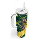 Australian Tasmanian Pademelon Cricket Custom Tumbler With Handle Aussie National Color