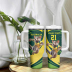Australian Tasmanian Pademelon Cricket Custom Tumbler With Handle Aussie National Color
