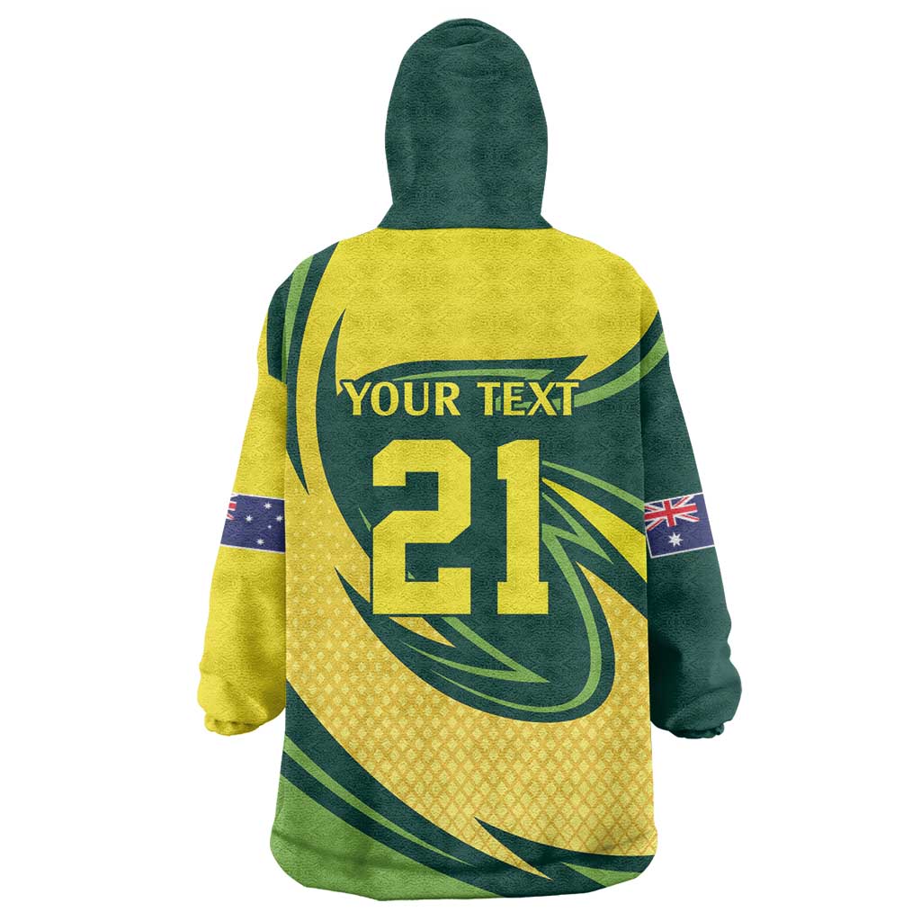 Australian Tasmanian Pademelon Cricket Custom Wearable Blanket Hoodie Aussie National Color