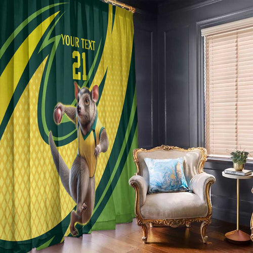 Australian Tasmanian Pademelon Cricket Custom Window Curtain Aussie National Color