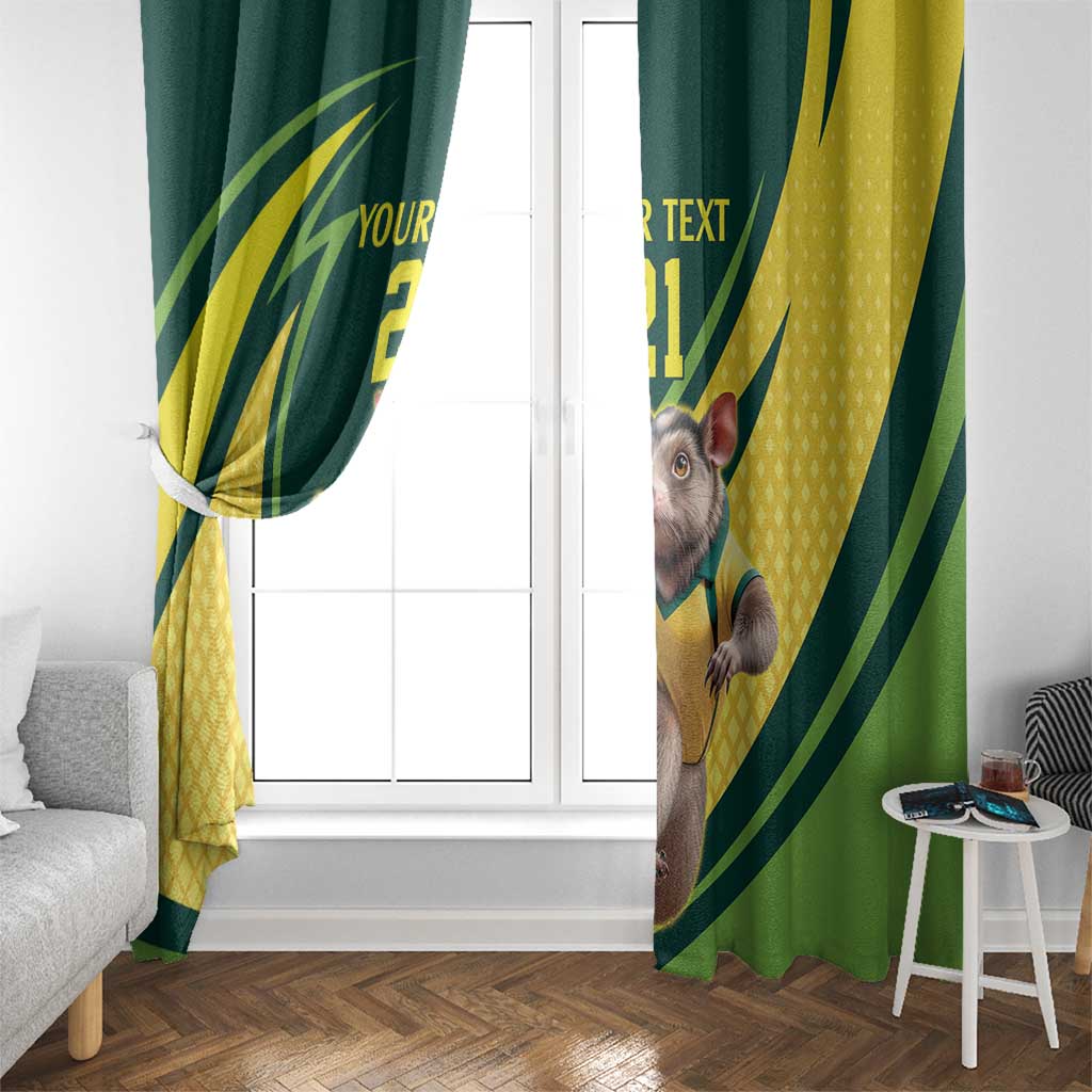 Australian Tasmanian Pademelon Cricket Custom Window Curtain Aussie National Color