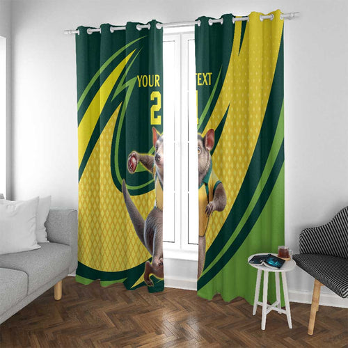 Australian Tasmanian Pademelon Cricket Custom Window Curtain Aussie National Color