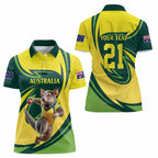 Australian Tasmanian Pademelon Cricket Custom Women Polo Shirt Aussie National Color